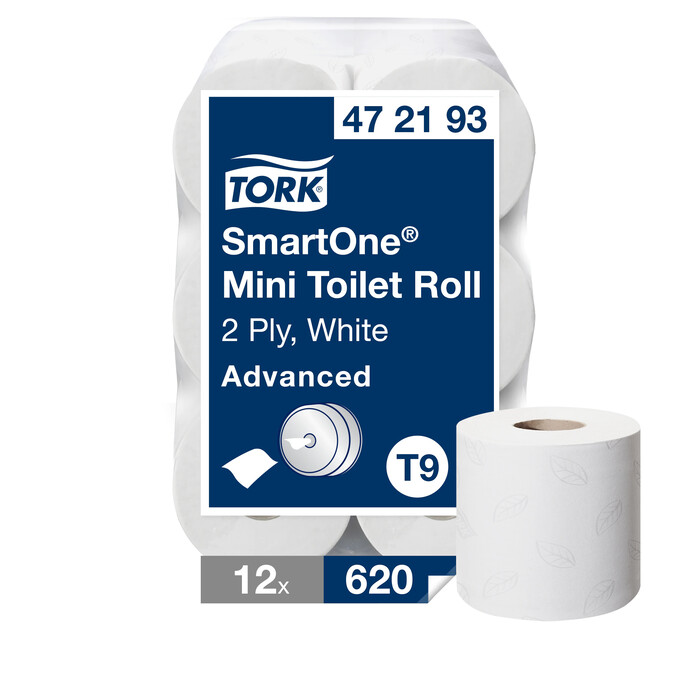 Tork Smart One mini T9 tualetes papīrs 111 m, 2-kārtas, 620 loksnes